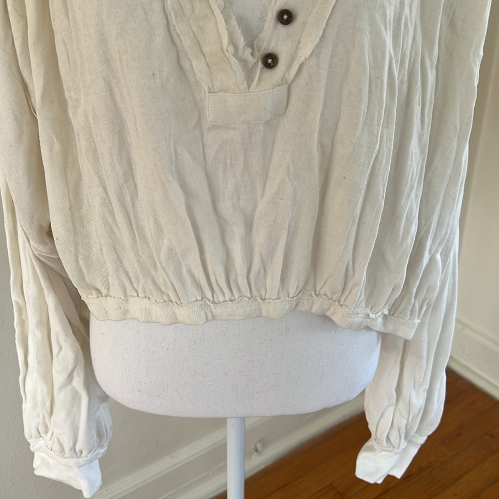 NWT Free People white long sleeve crop top - Picture 5 of 7